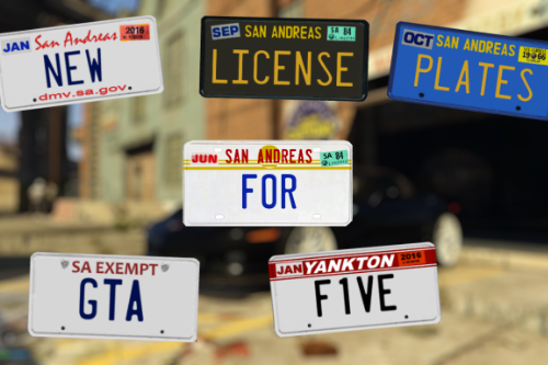 New Plates Pack: GTA V